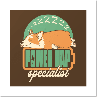 Powernap Specialist - Cute Lazy Dog Posters and Art